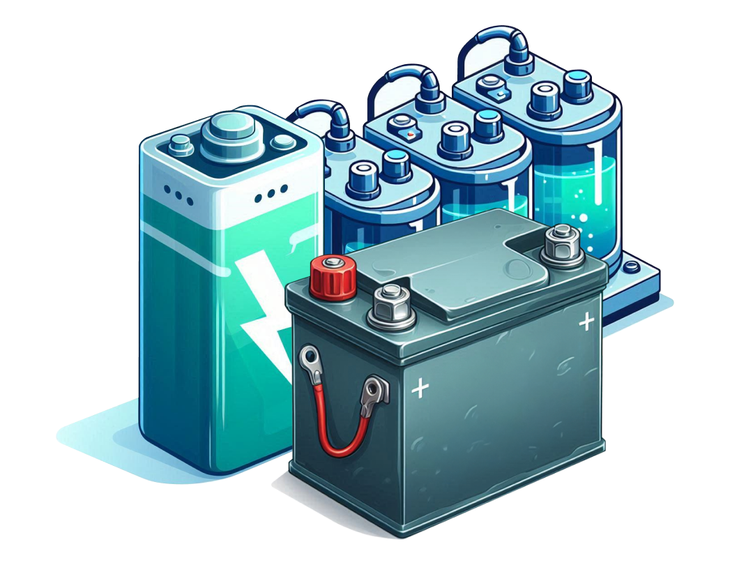 Overview of different types of batteries used for energy storage